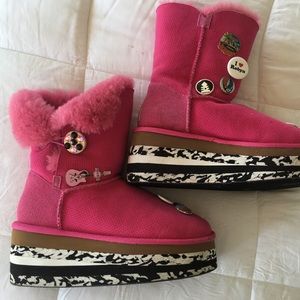 One of a kind customized pink Uggs with platform